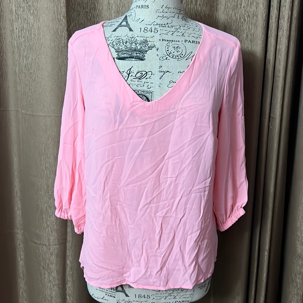 New York & Company Salmon Blouse